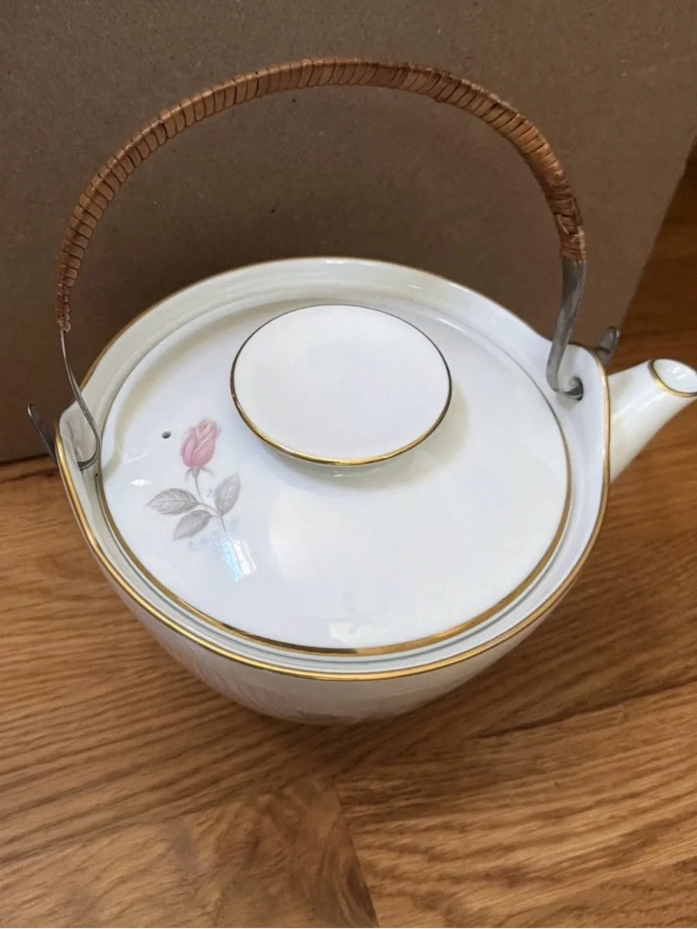 VTG Noritake Roseville Pattern #6238 Teapot & Lid W/Removable Top Handle Japan